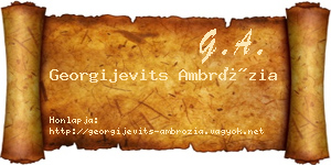 Georgijevits Ambrózia névjegykártya